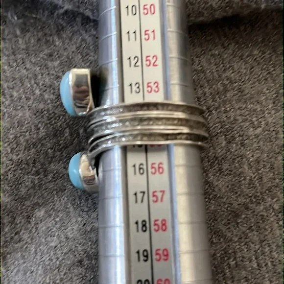 Sterling Artisan Larimar Ring-7 - Picture 5 of 8